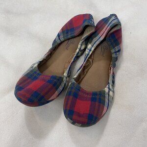 Lucky Brand Size 8 Red Plaid Ballet Flats NWOT